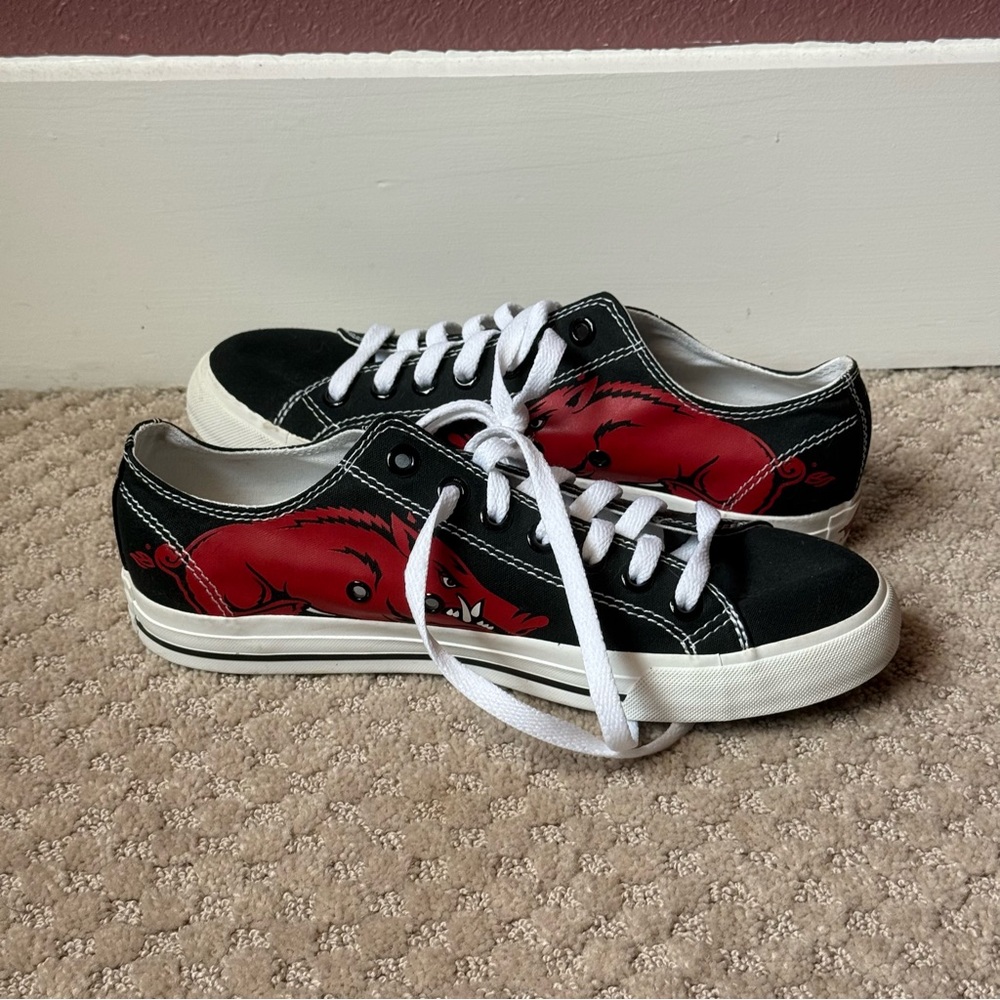 Row One Arkansas Razorback Converse Style Shoes - Picture 2 of 6